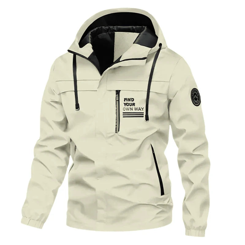 Signature Tunica Men's Lightweight Windbreaker Hooded Zip-Up Jacket for Hiking