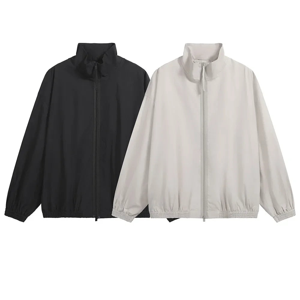 Signature Tunica Men's Loose Fit Streetwear Embroidery Stand Collar Coat Jacket