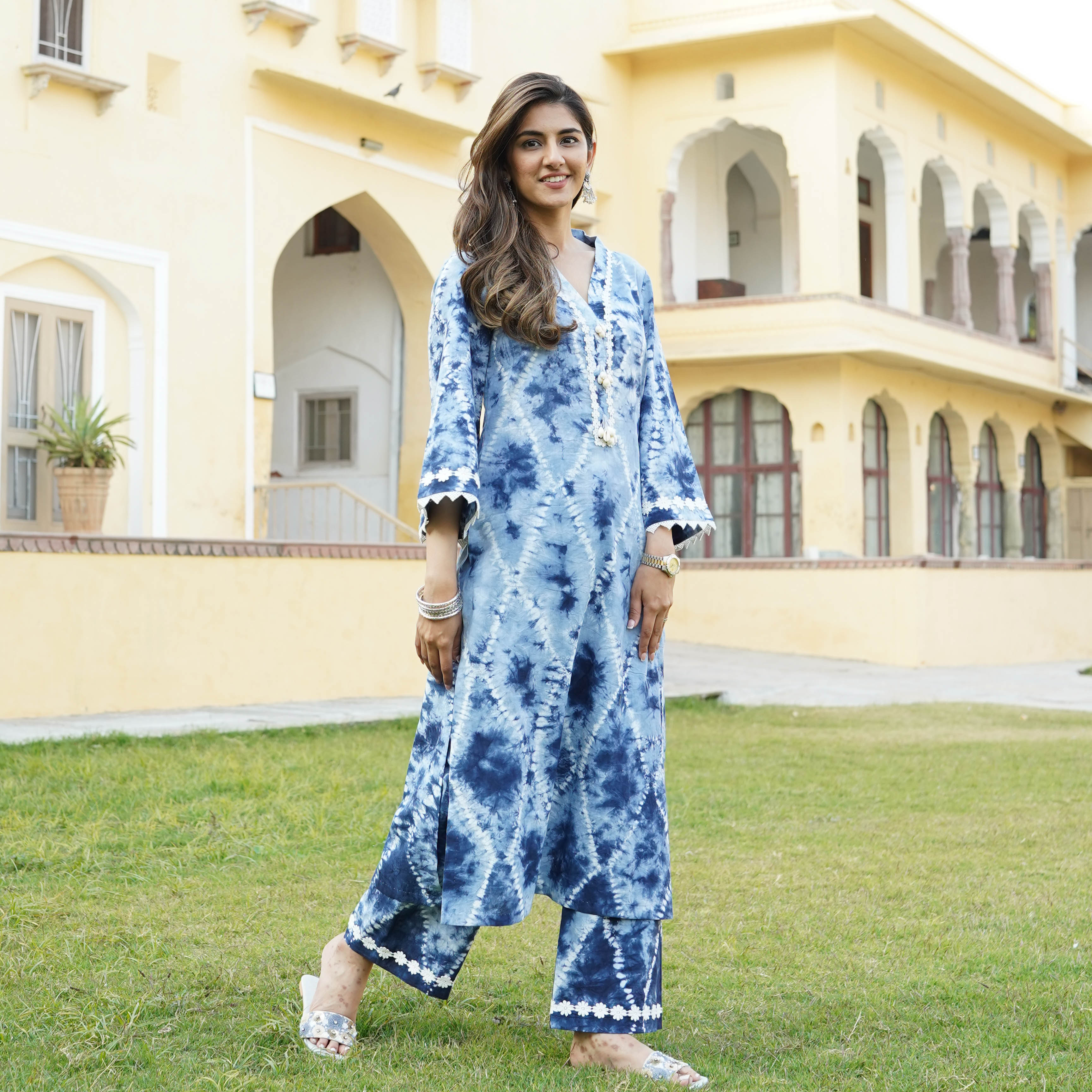 Shibori Straight Kurta Set