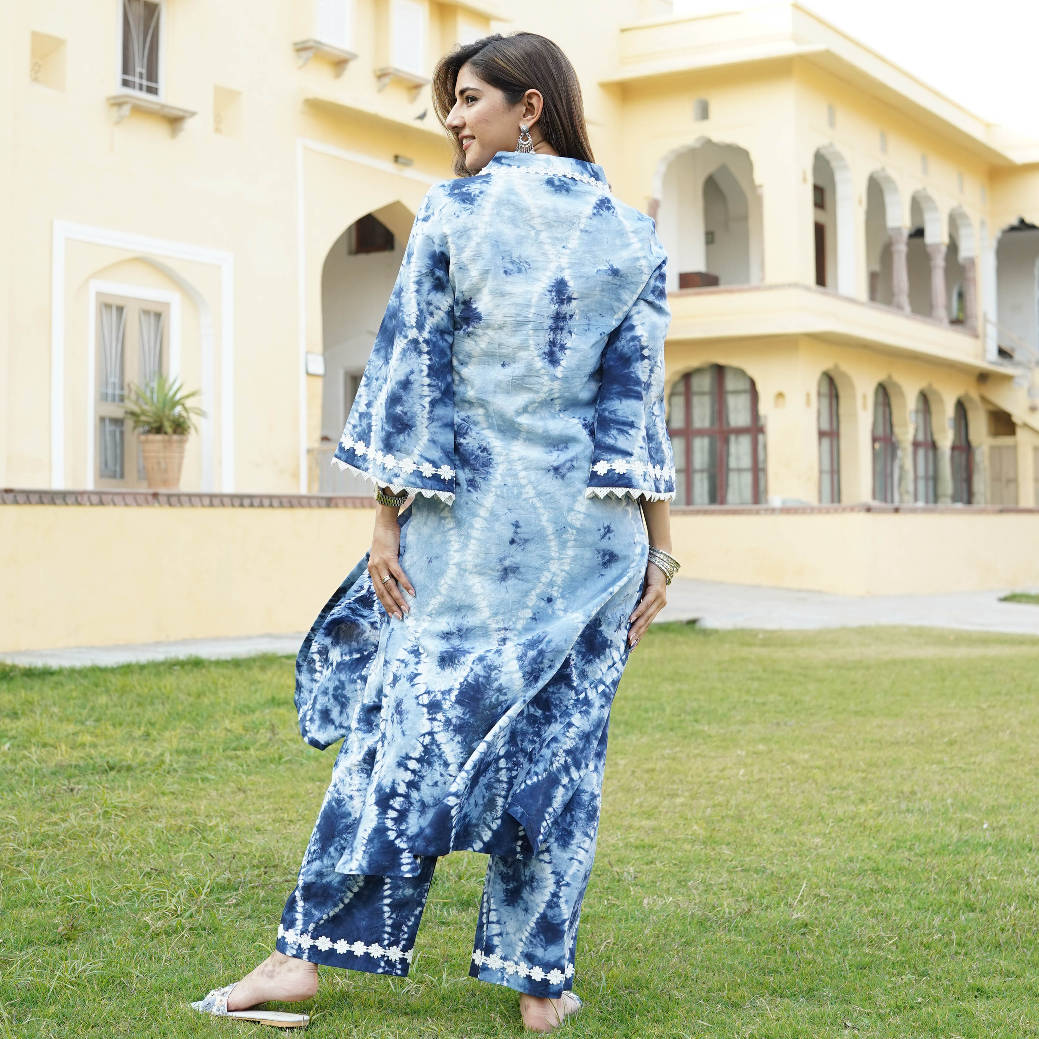 Shibori Straight Kurta Set