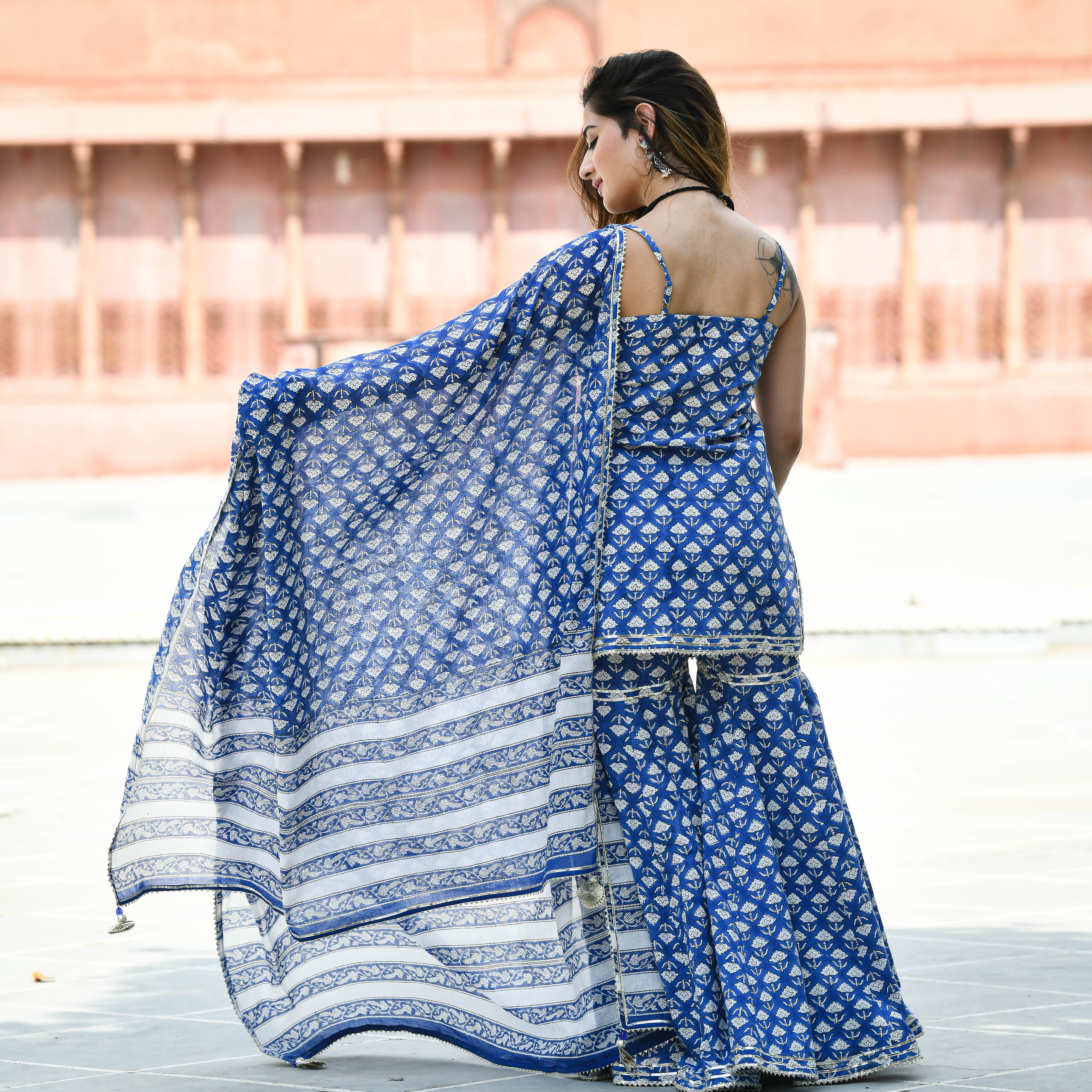 Bunaai Sitara Handblock Printed Suit Set