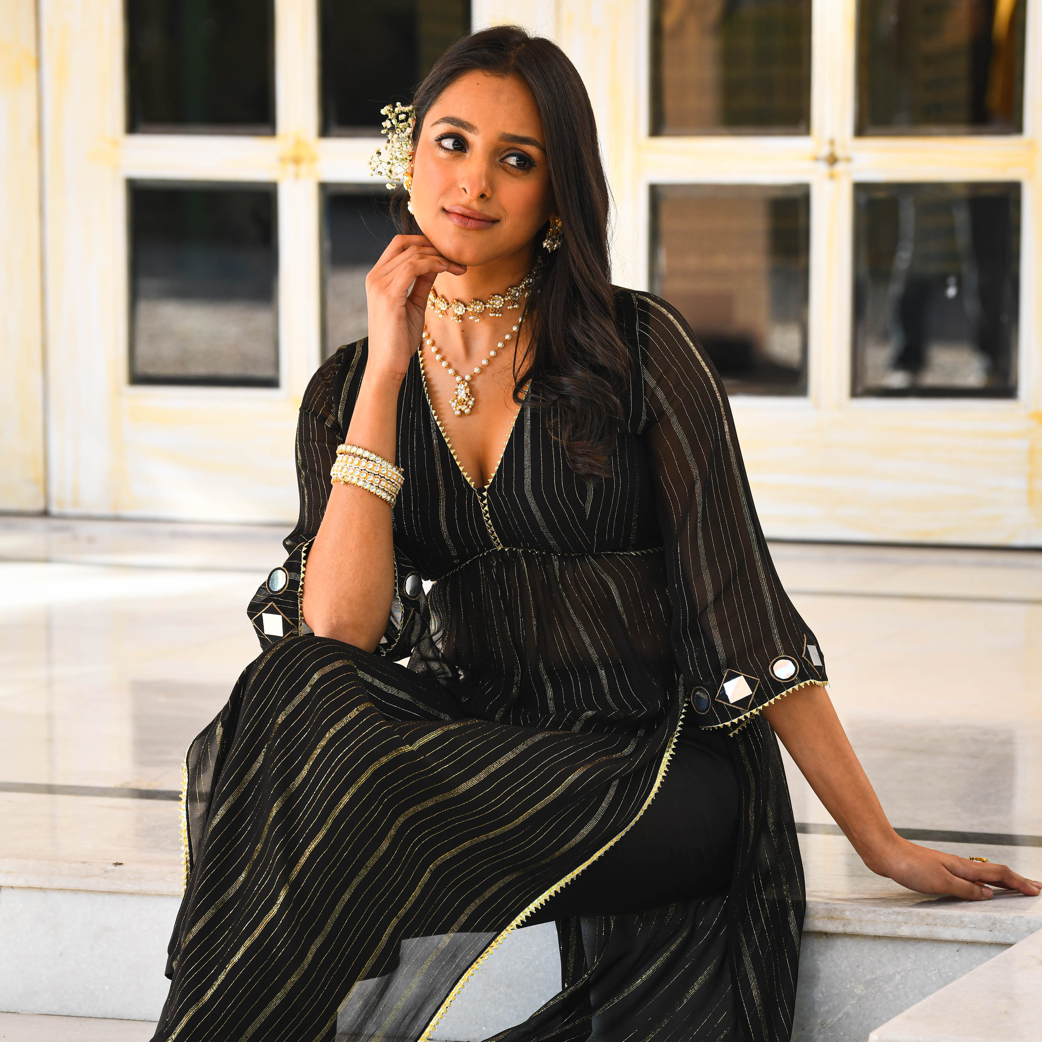 Shimmer Lurex Kurta Set