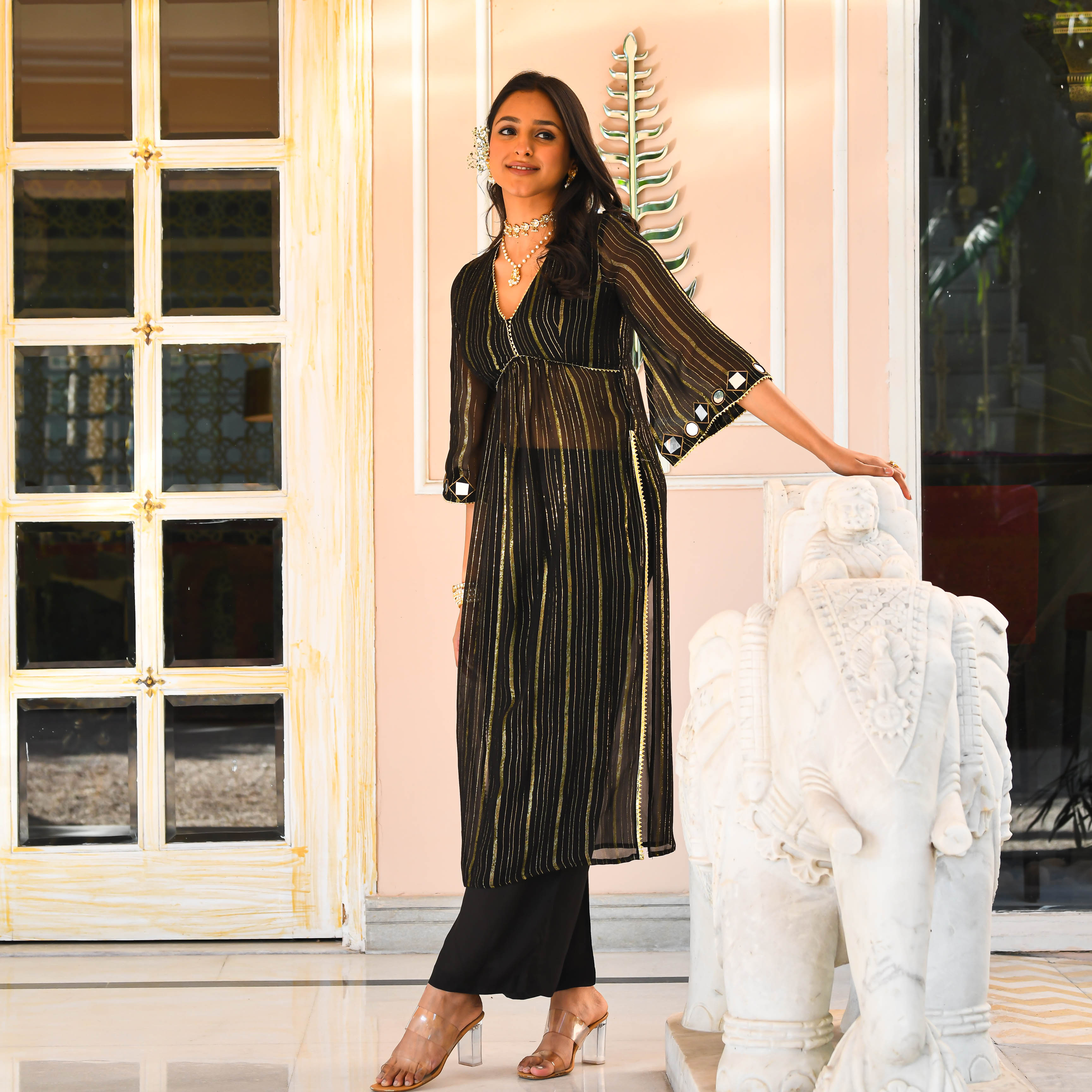 Shimmer Lurex Kurta Set